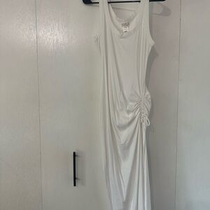 L*Space White Ruched Maxi Dress